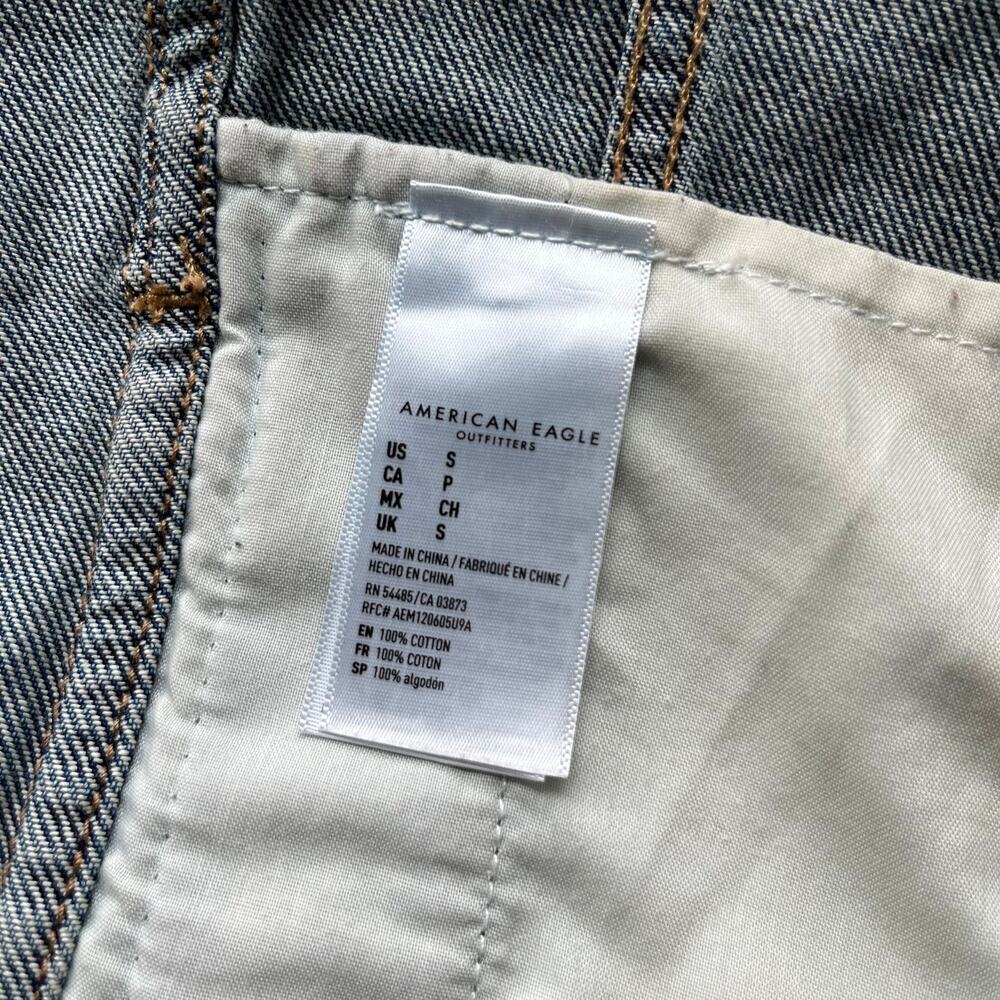 American Eagle Mens Distressed Denim Jacket Mens Small Casual Streetwear - Picture 14 of 14